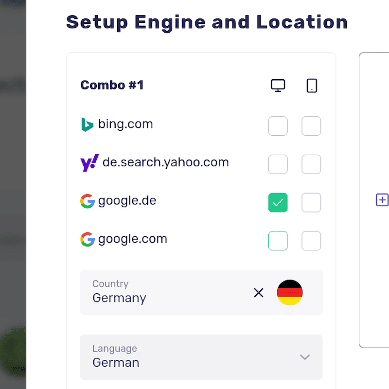 Sprachauswahl SerpWatch